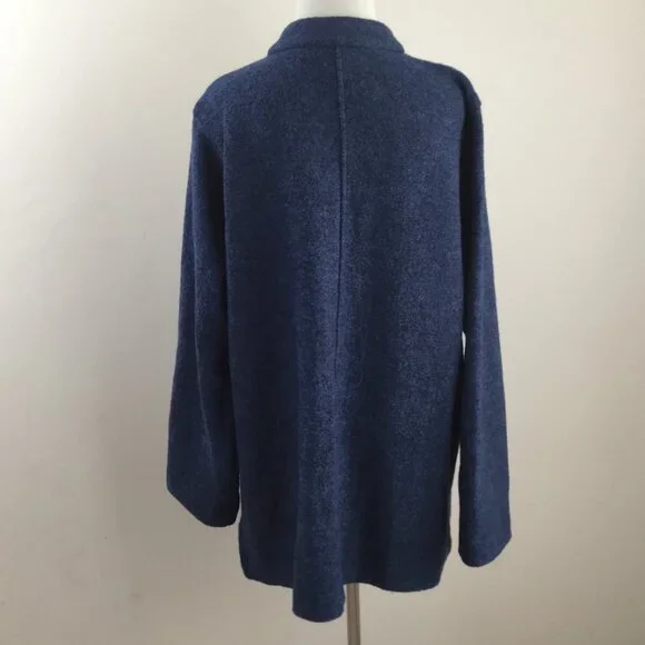 PureJill Wool Blend Button Blue Cardigan m - Picture 4 of 9